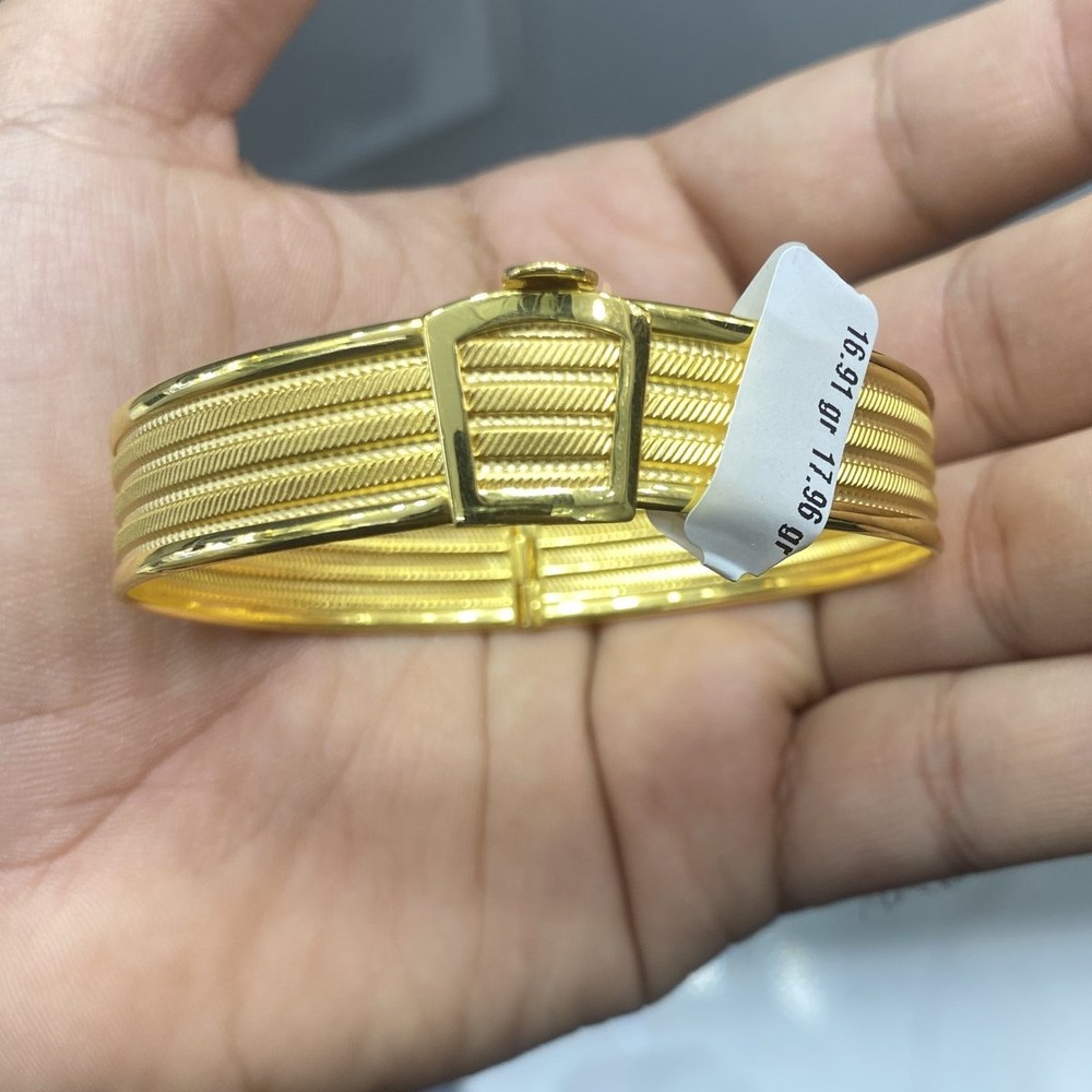 22 Ayar Altın Bilezik Hasır Kelepçe Modern Tasarım 16.91gr Kadın - BZ00770