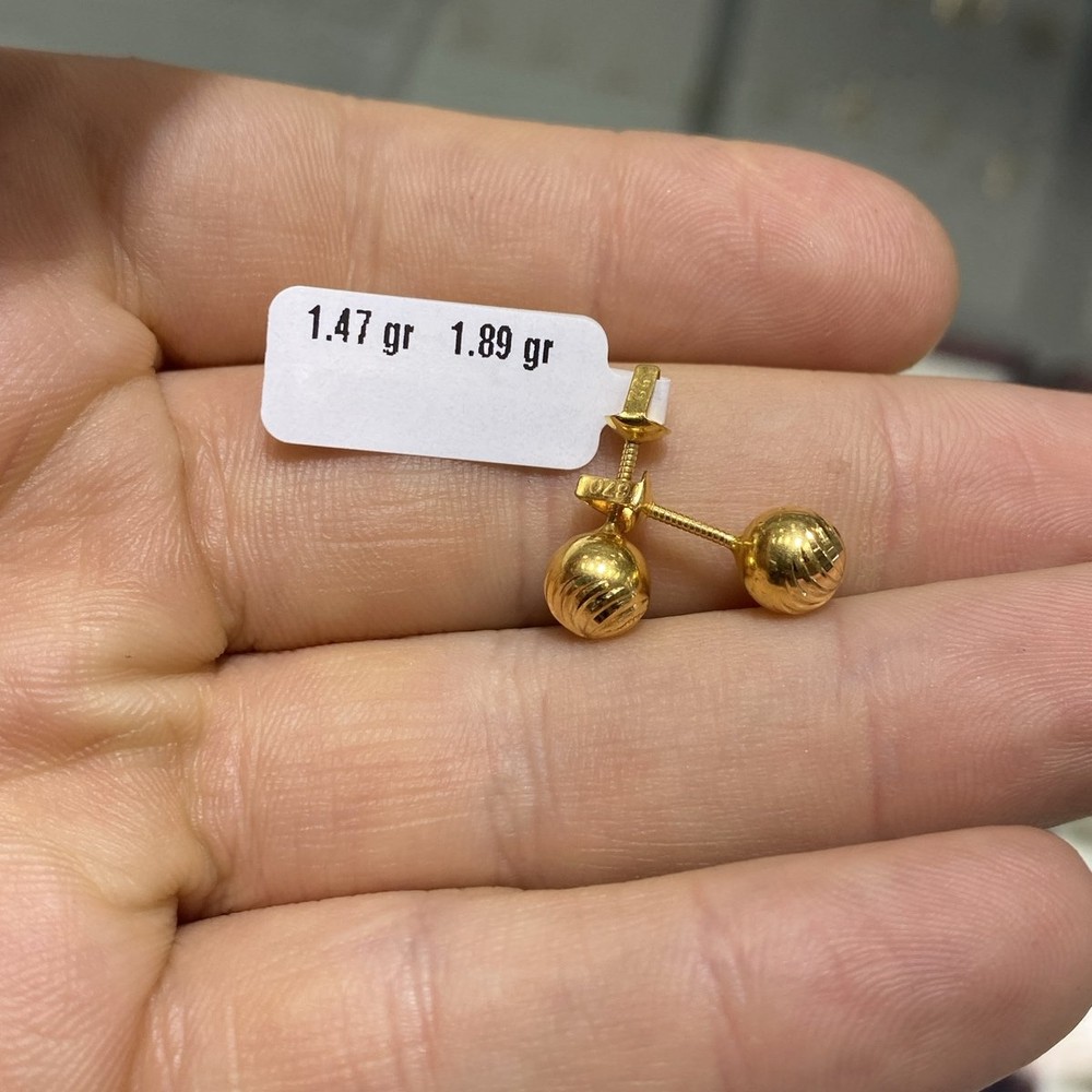 22 Ayar Altın Çocuk Küpesi Tohumlu Özel Tasarım 1.47gr Hediye - J000013