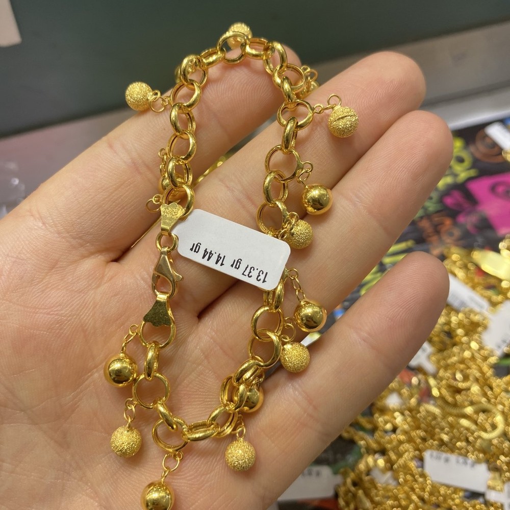 22 Ayar Altın Bileklik Tohumlu Özel Tasarım 13.37gr Kadın - B000738