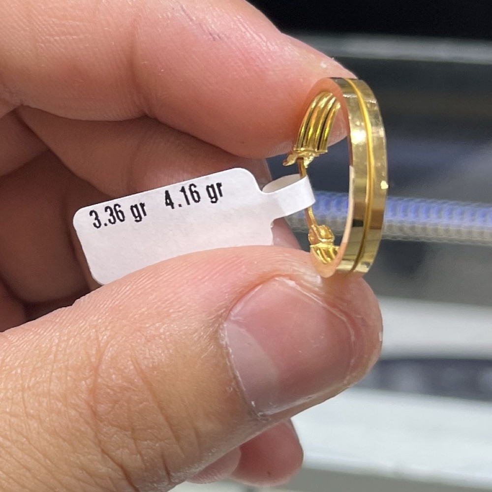 22 Ayar Altın Halka Küpe Paksoy Modern Tasarım 3.36gr Kadın - K000794