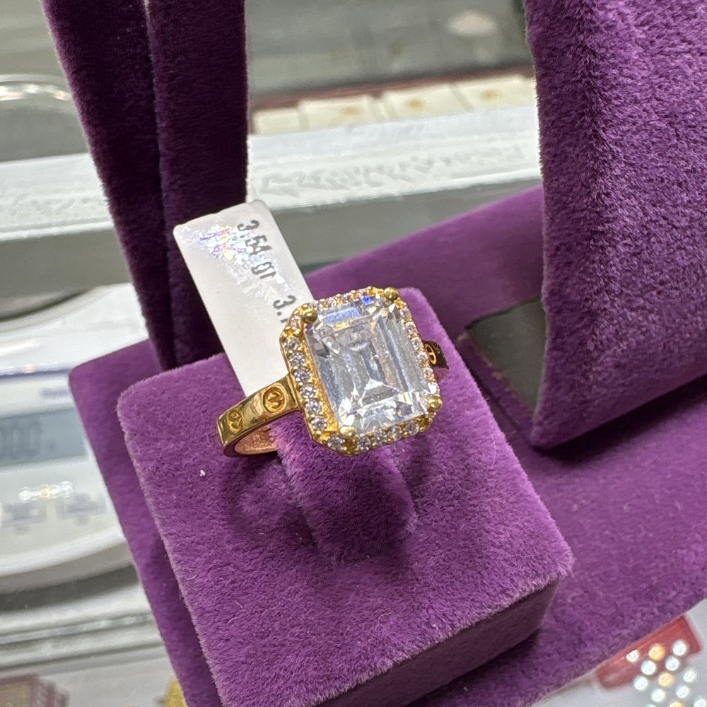 22 Ayar Altın Taslı Yüzük Modern Tasarım 3.54gr Hediye - T00225