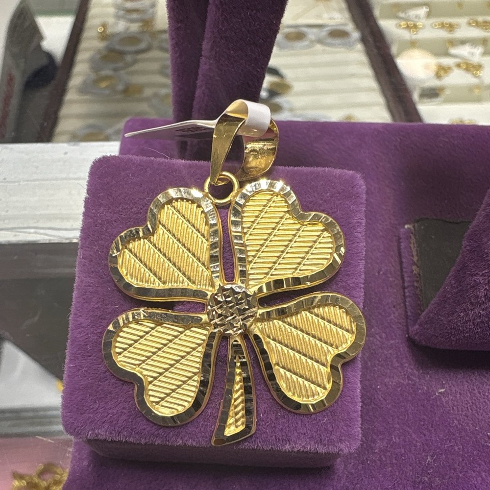 22 Ayar Altın Kolye Ucu Yonca Özel Tasarım 3.42gr Hediye - C00253