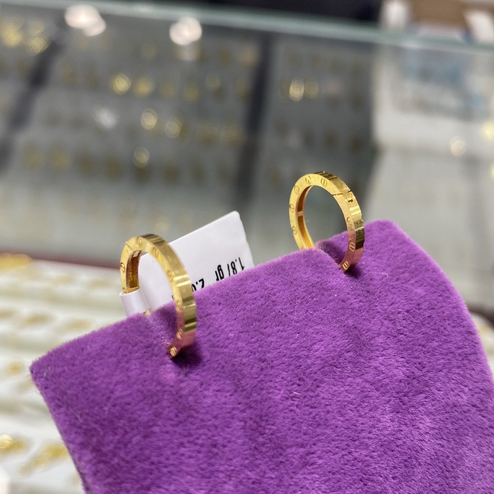 22 Ayar Altın Halka Küpe Modern Tasarım 1.87gr Kadın - K00836