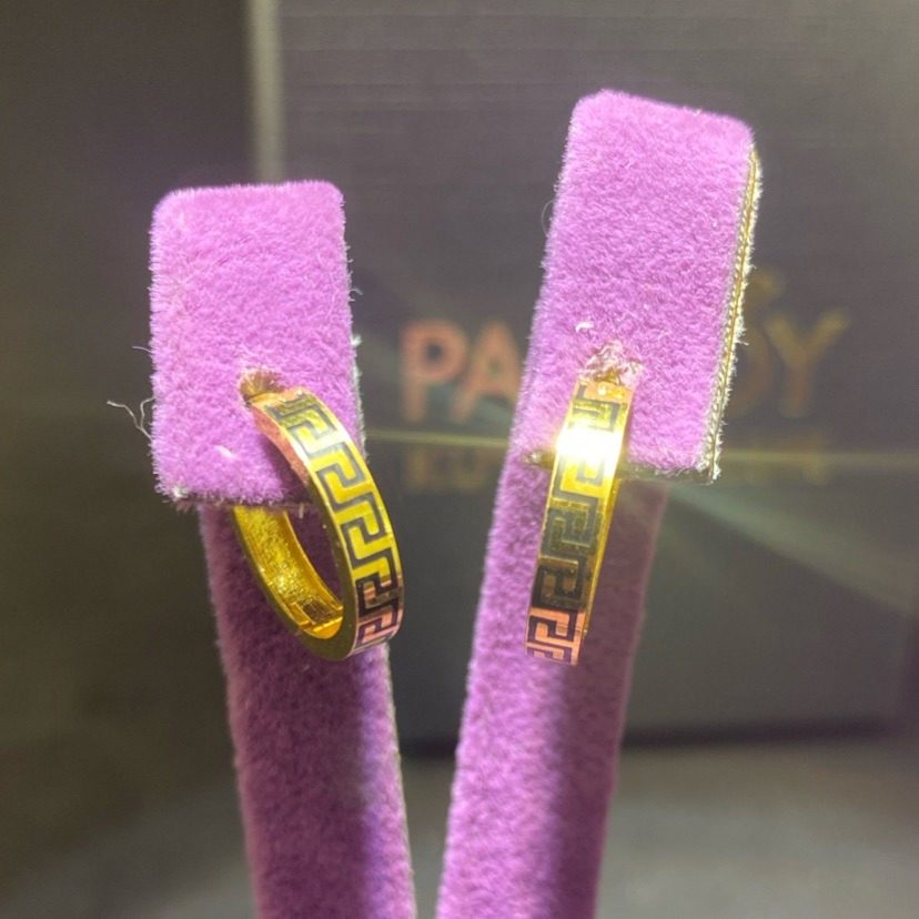 22 Ayar Altın Küpe Pana Desenli 2.73gr - K01090