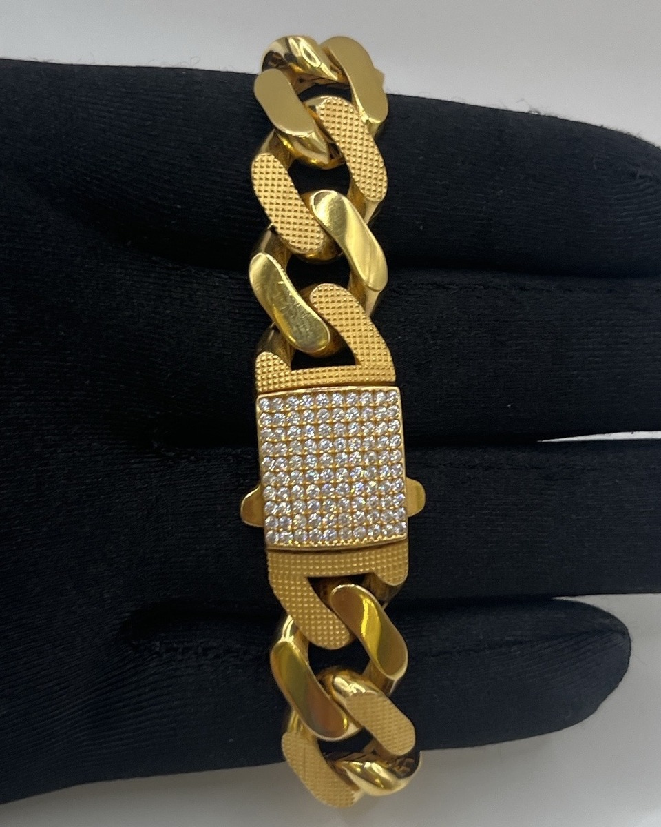 BIL00077 Altın Bileklik Halat 916 34,96 g Taşlı Sıralı Yaldızlı