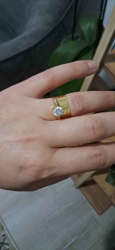 Kalem Çizgili Altın Desenli Alyans Yüzük 22 Ayar 2.41gr - DA00075 — müşteri fotoğrafı